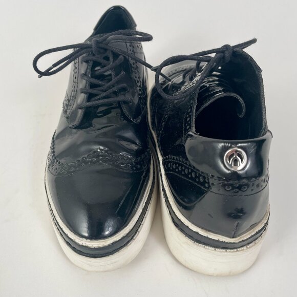 Wishbone Diana Black Patent Leather Lace Up Brogue Oxford Shoes, Size 8 - Picture 9 of 11